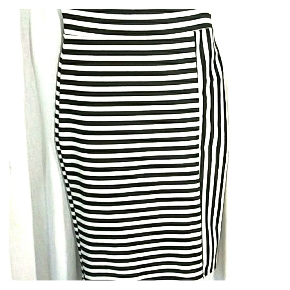 Lovely Striped Black and White Skirt